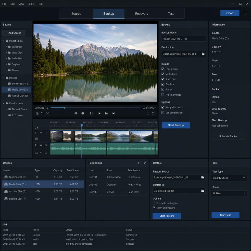Original photographic MiniTool editorial for licensed video-editing, backup, recovery and storage utility software