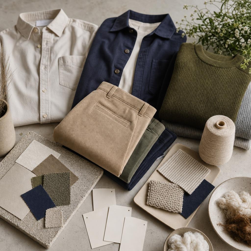 Original Neem editorial for UK sustainable menswear made with recycled and regenerative fibres