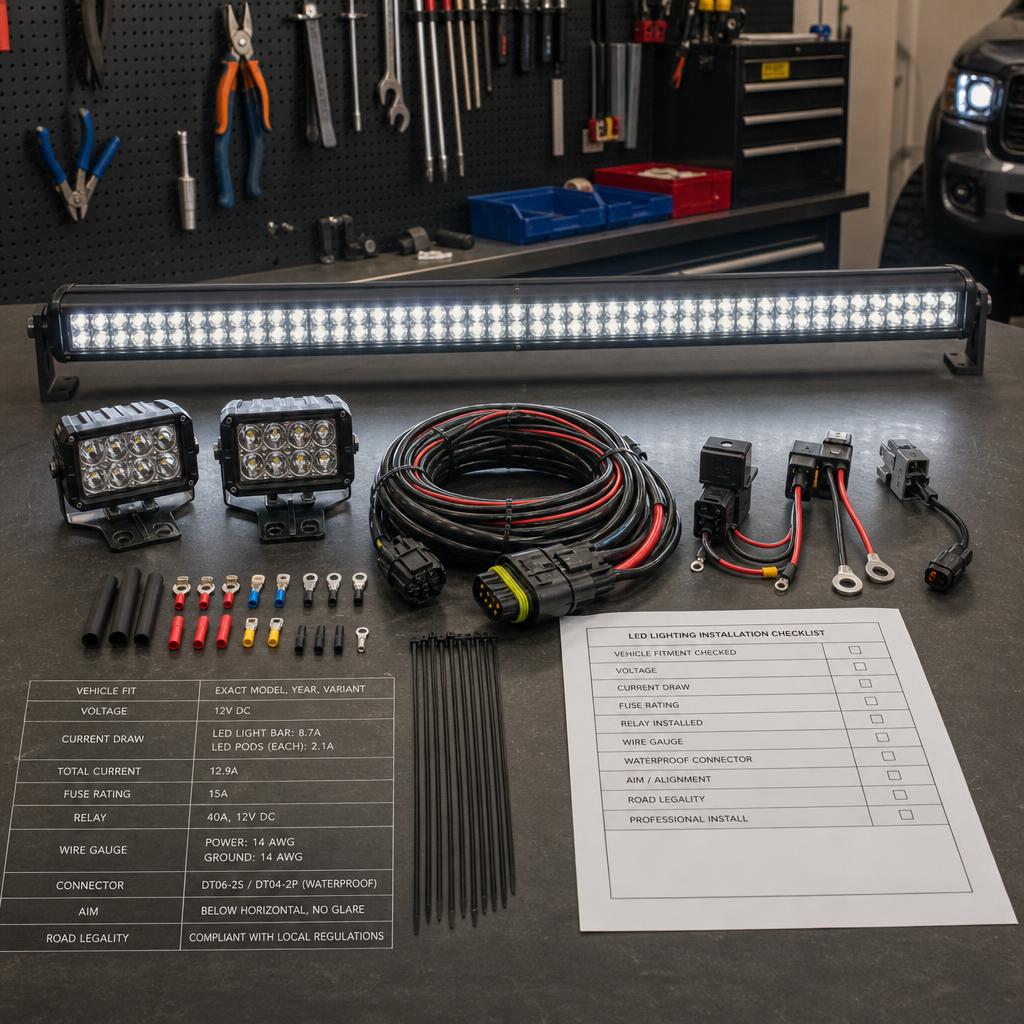 Original photographic Nilight US editorial for US vehicle LED lighting and automotive electrical accessory storefront