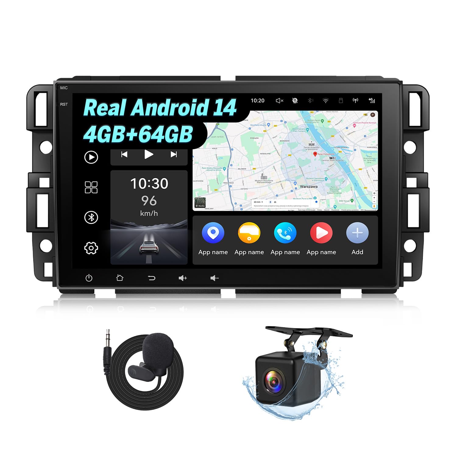 Eonon touchscreen car stereo with a reversing camera and connection cables