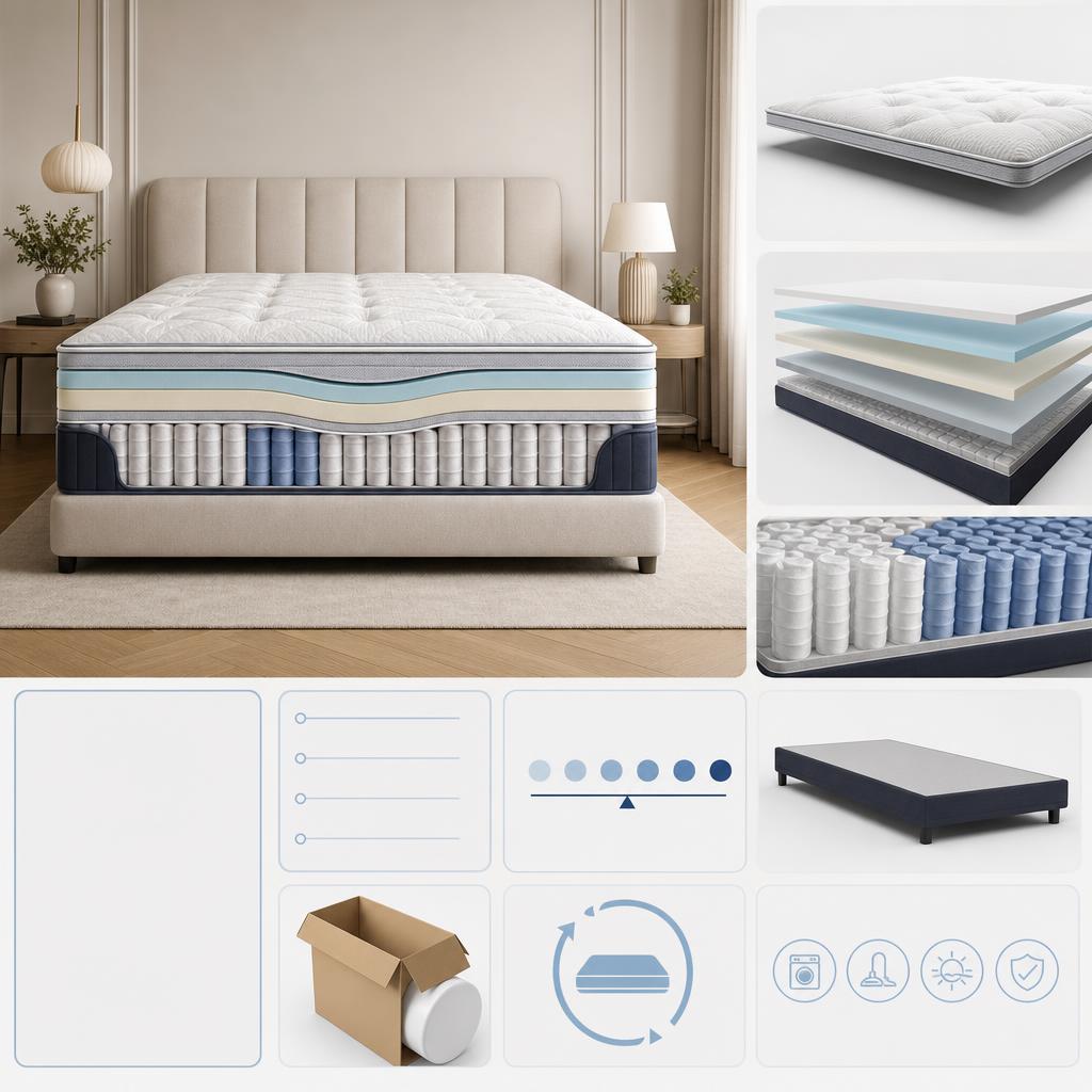Original MEMORYPUR FR editorial for hybrid memory-foam mattresses and bedding