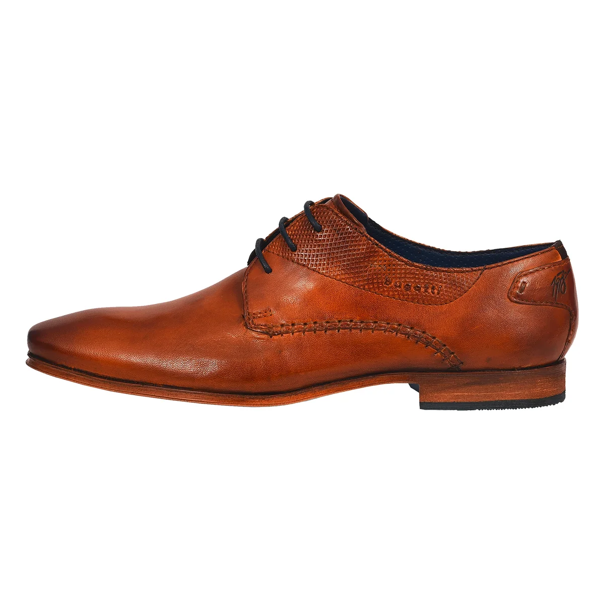 Bugatti Fashion cognac leather lace-up shoe