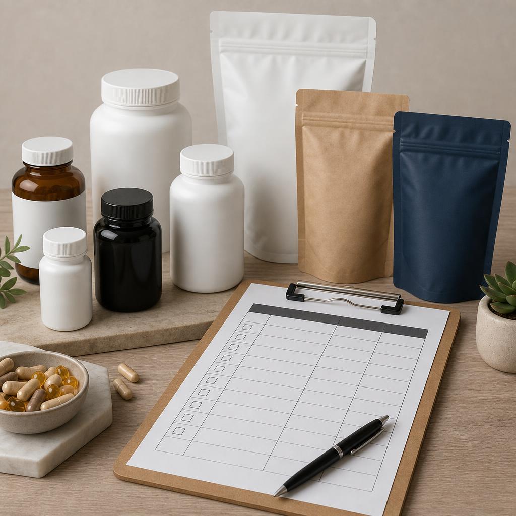 Original conservative supplement editorial with sealed products and blank ingredient checklist
