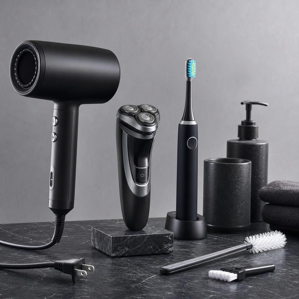 Original photographic Laifen US editorial for US campaign for hair dryers, electric shavers and electric toothbrushes