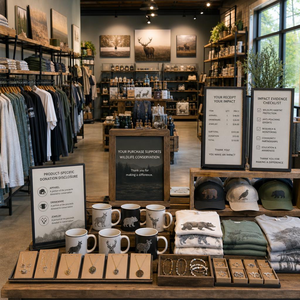 Original photographic GreaterGood Animal Rescue Site editorial for US animal-themed merchandise storefront with product-specific charitable contribution claims