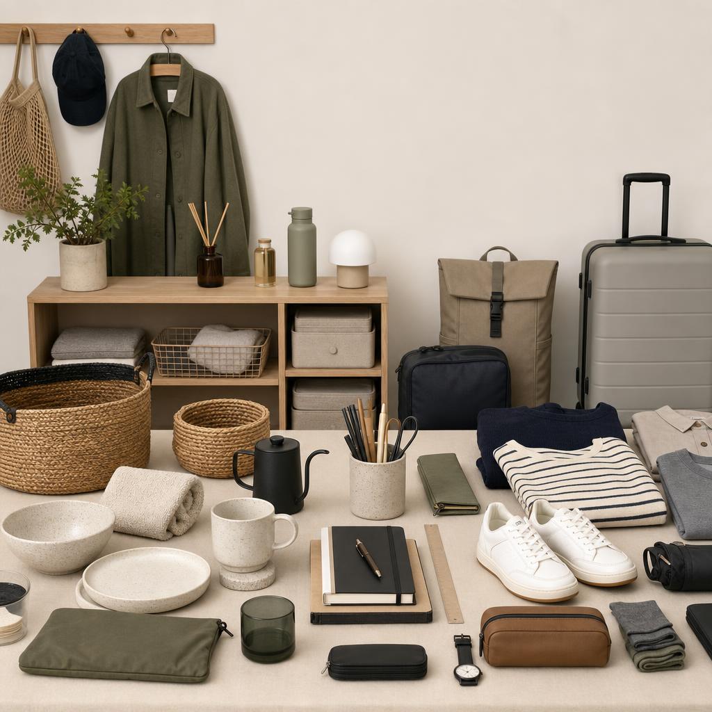 Original MUJI Germany editorial for German-market clothing, homeware, stationery, travel and everyday household goods
