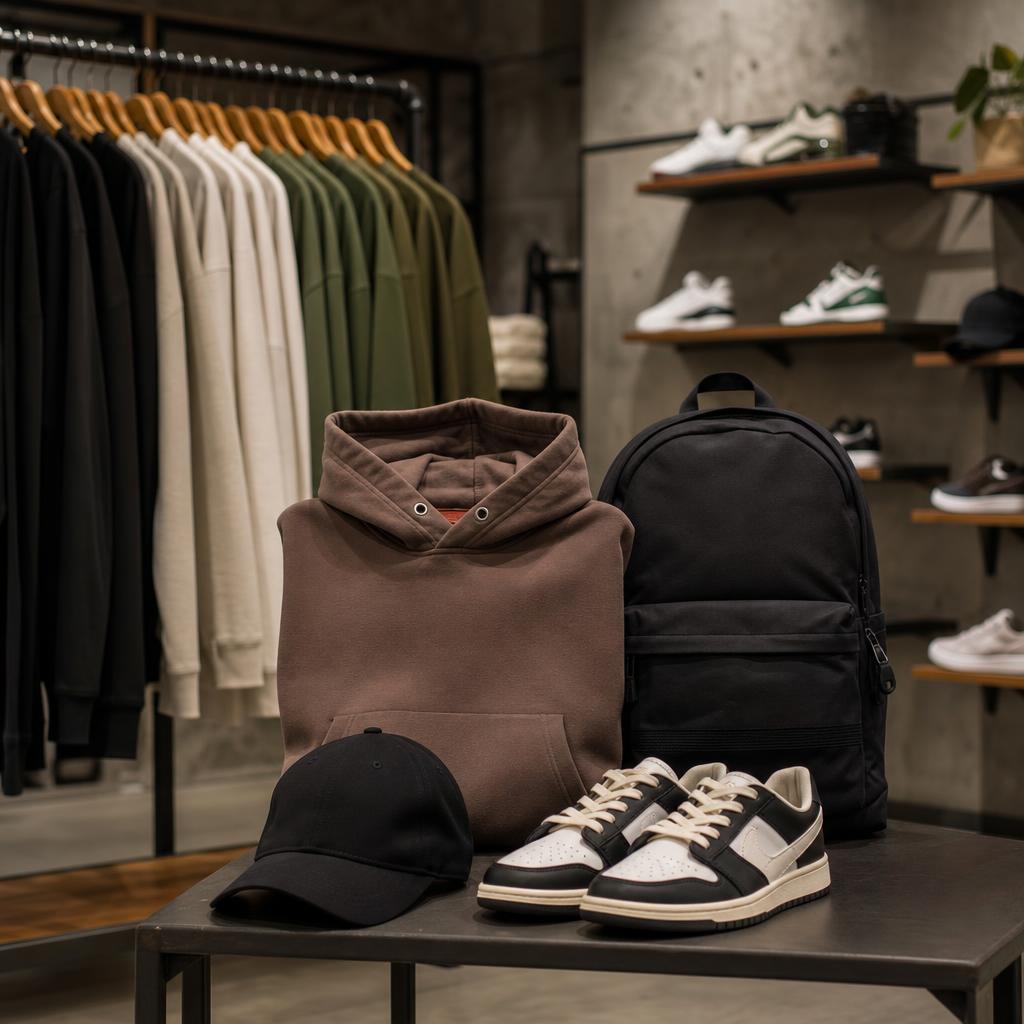 Original photographic Just Hype US editorial for US storefront for streetwear, backpacks and accessories