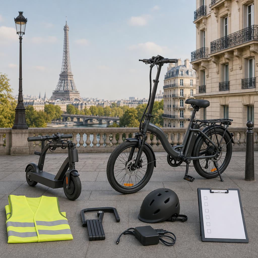 Confirm model, classification, speed, battery, rider limits, French warranty and delivery.