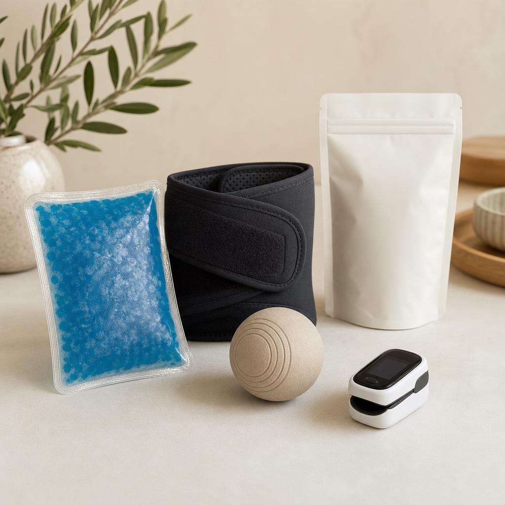 Original conservative wellness retail image of support accessories and non-prescription devices