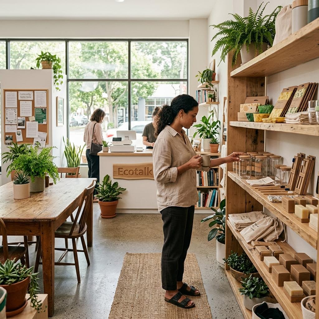 Original editorial image illustrating the Ecotalk merchant category