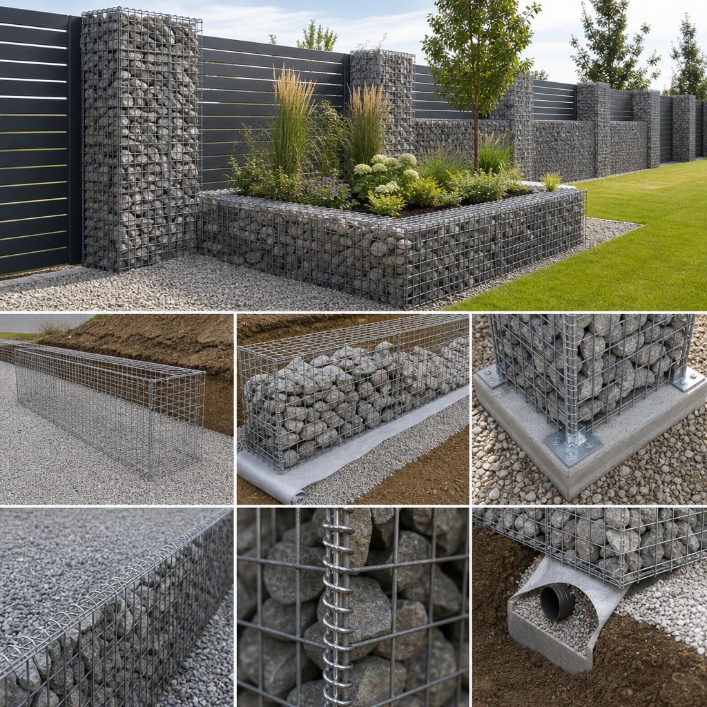 Original Gabiona AT editorial for gabion fences, raised beds, columns, natural stone and accessories