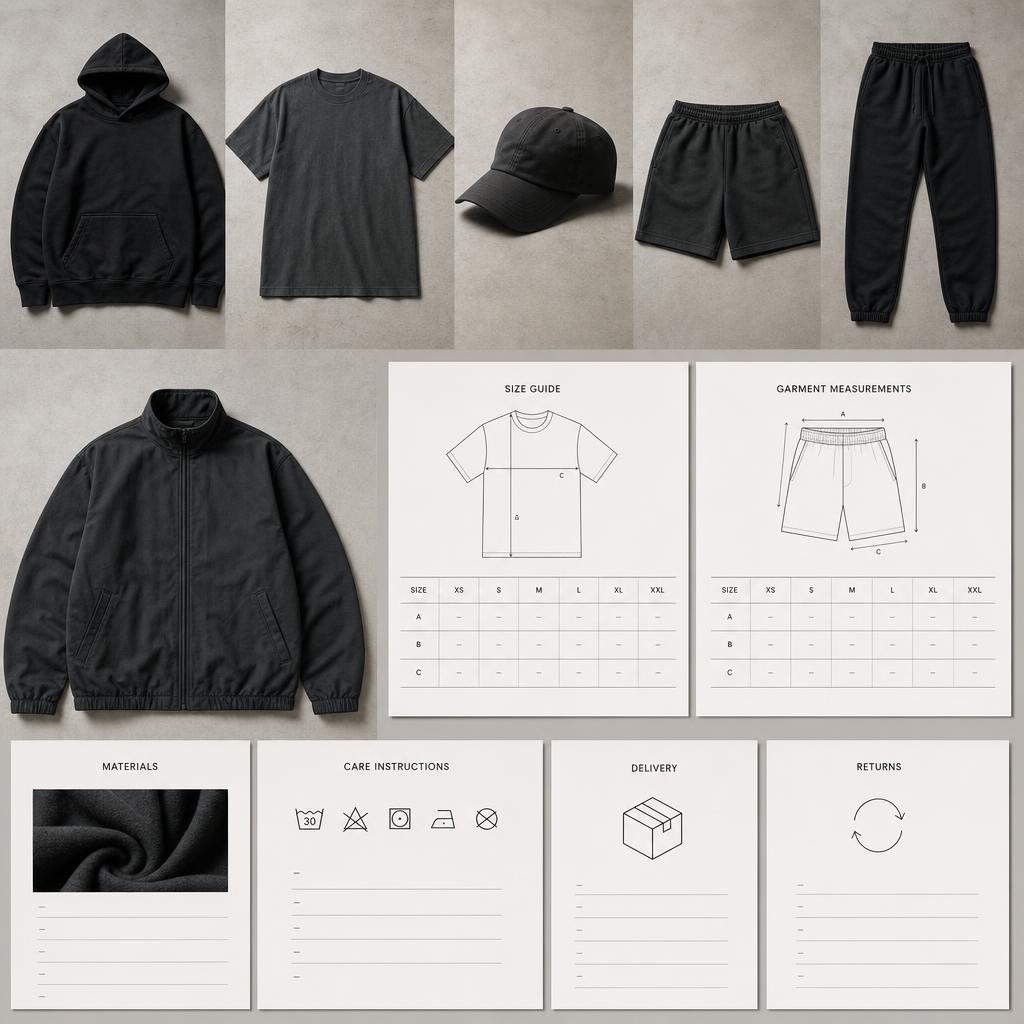 Original Simian Saboteur UK editorial for UK clothing including hoodies, T-shirts, caps, shorts, trousers and jackets