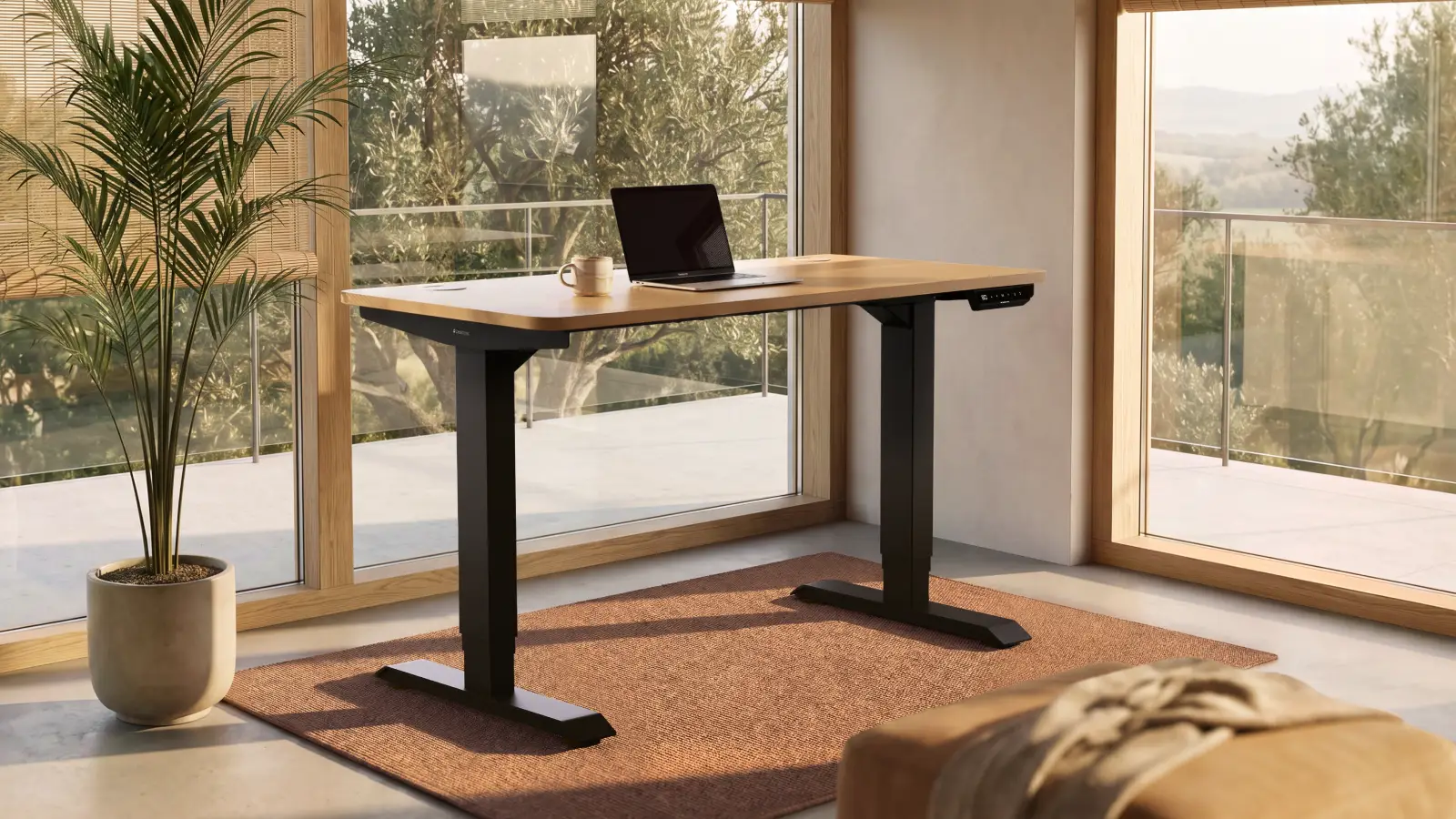 Height-adjustable standing desk from Desktronic