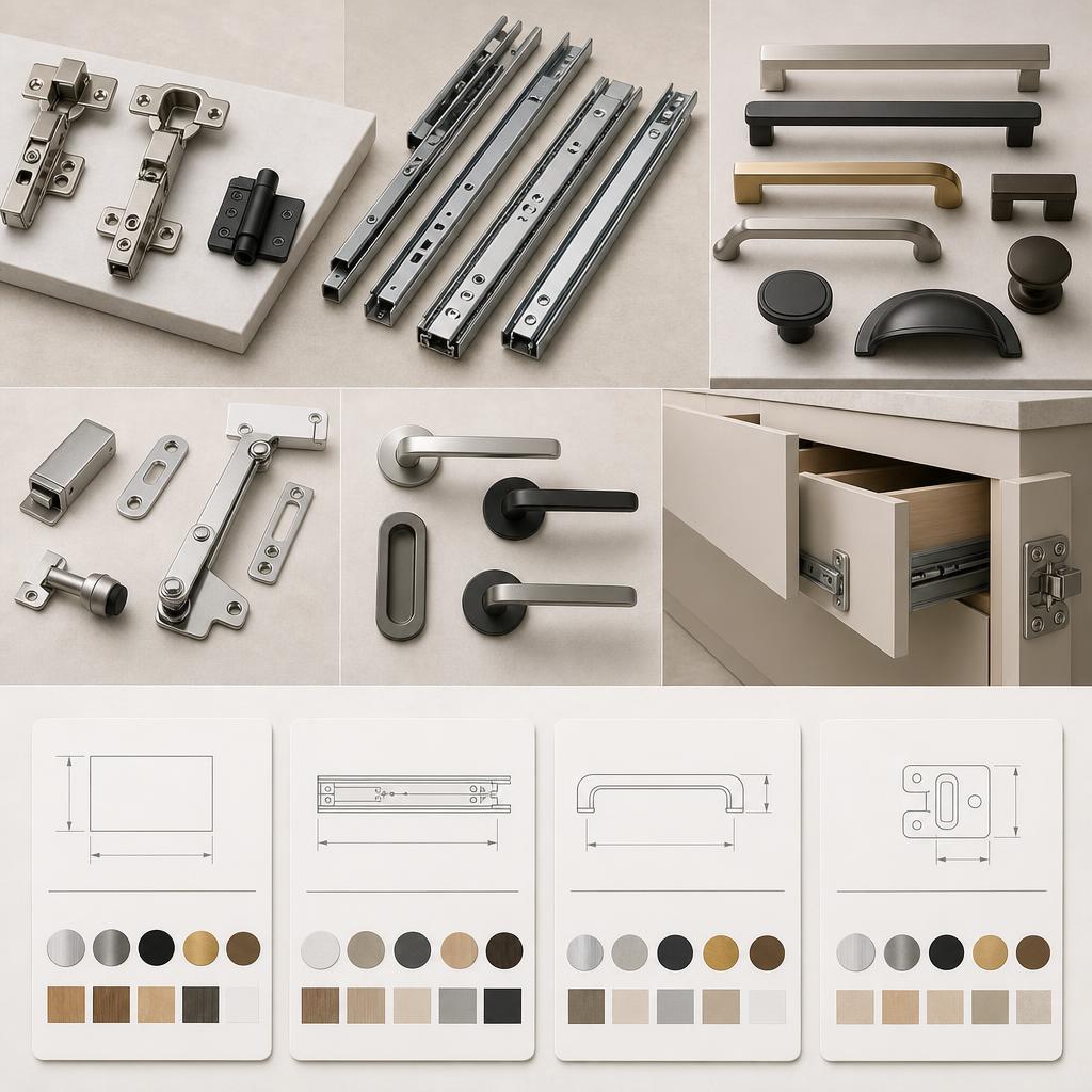 Original Heimwerkertools FR editorial for French-market furniture and building hardware including Häfele, Blum and Simonswerk components
