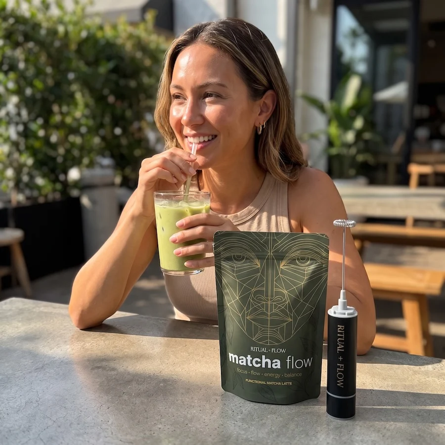Ritual and Flow iced matcha drink