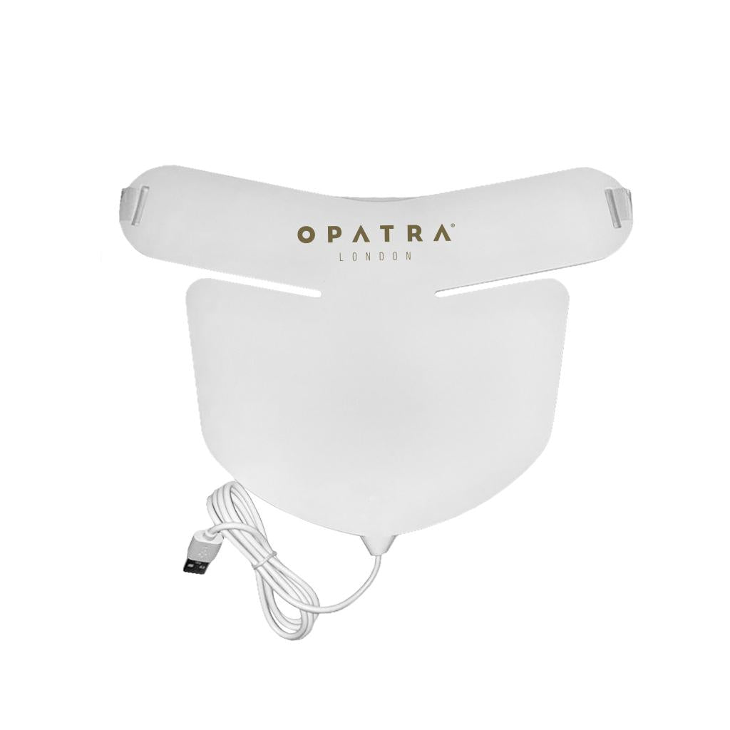 White Opatra Necollage Pro skincare device with its power cable on a white background