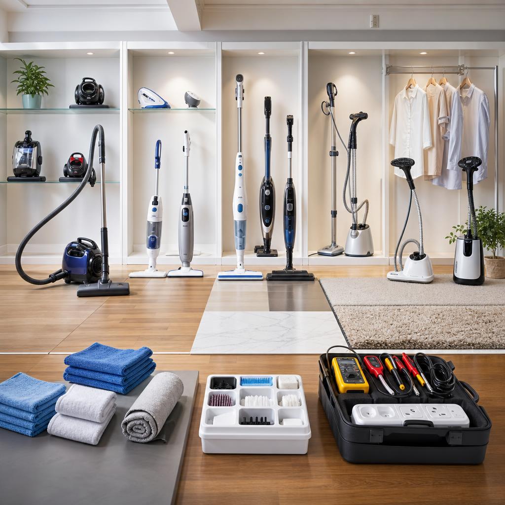 Original photographic Aspiron US editorial for US vacuum cleaners, steam mops and garment steamers