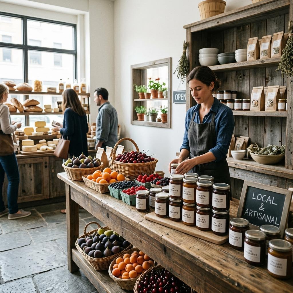 Original editorial image illustrating the Frutteto Italia fruit spread merchant category