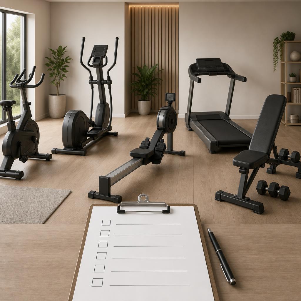 Original DKN UK editorial for home fitness equipment including exercise bikes, cross trainers, treadmills, rowing machines and strength equipment