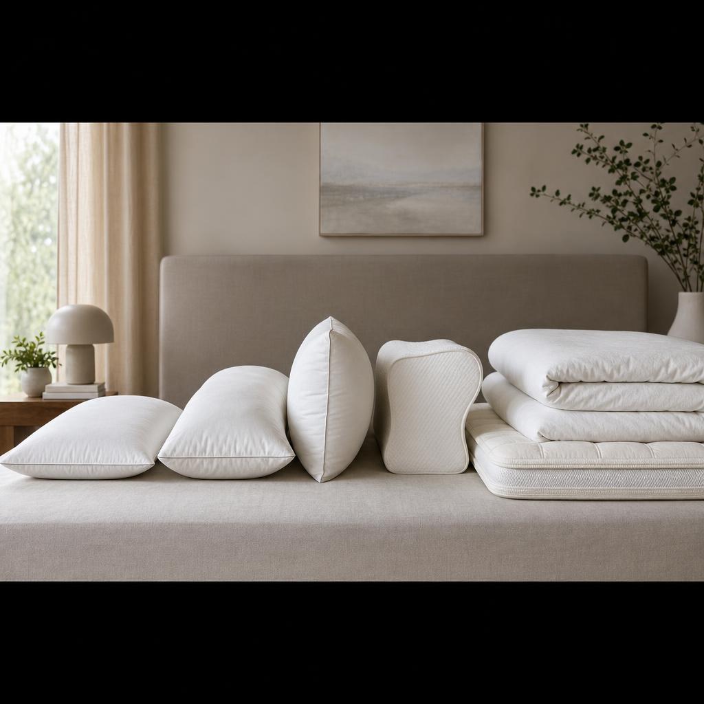 Original bedding editorial with pillows, duvet and mattress topper