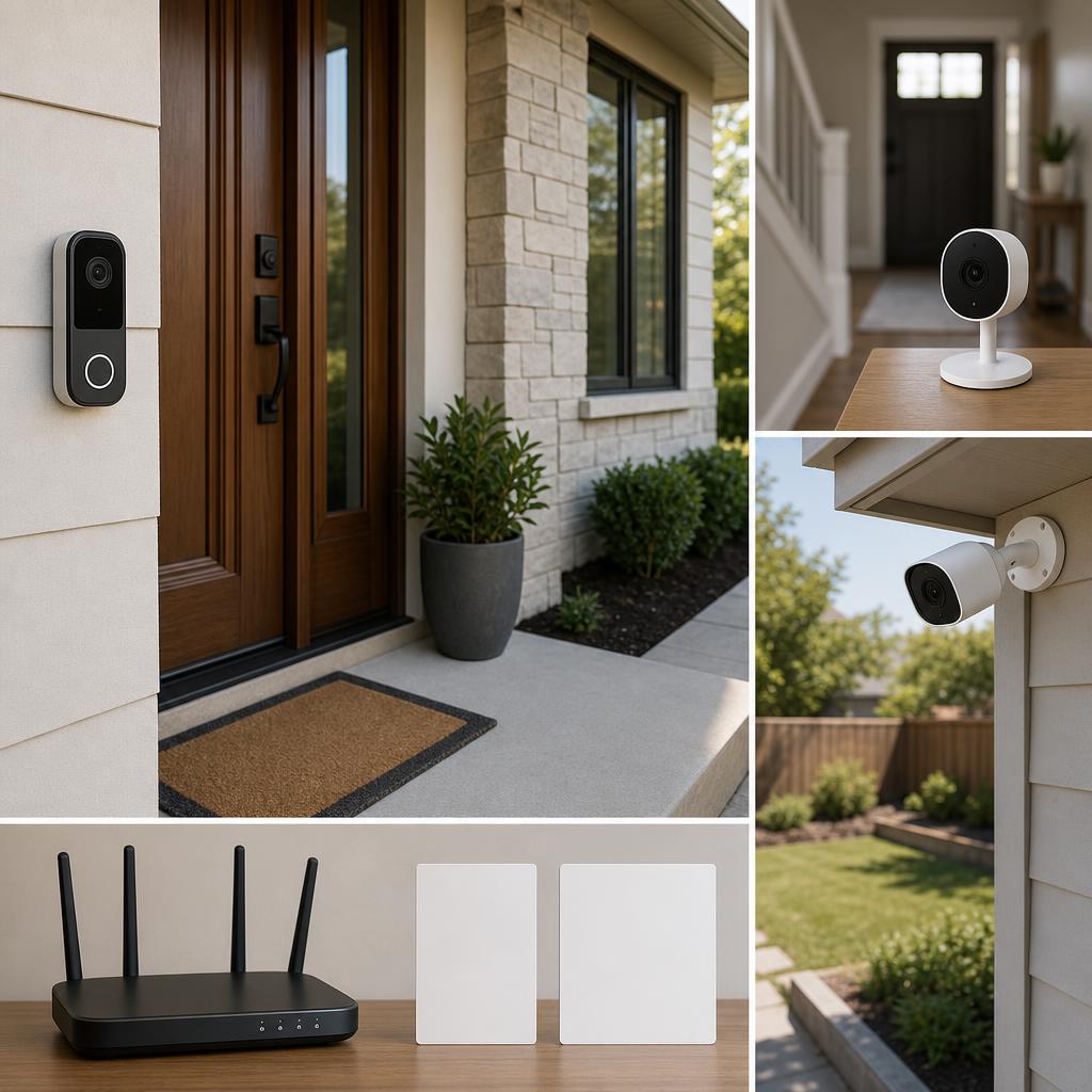 Original Imou FR editorial for smart-home products including Wi-Fi security cameras, doorbells and monitoring accessories