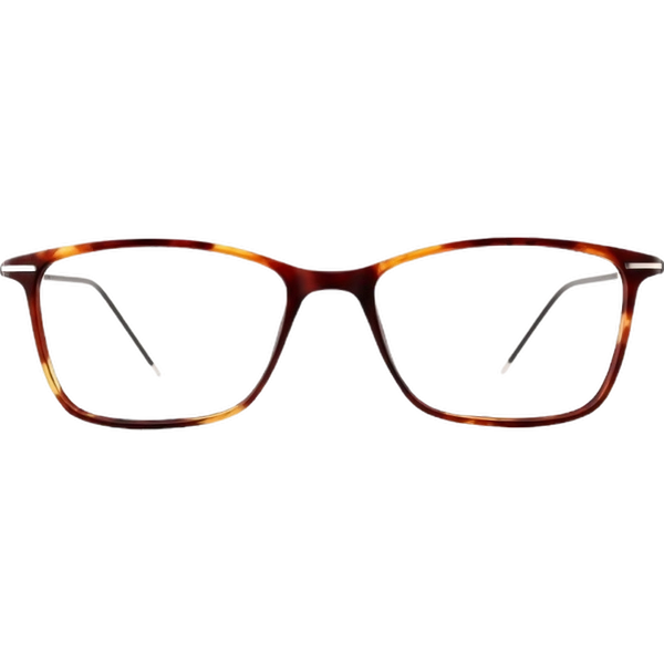 Brown tortoiseshell rectangular prescription glasses frame
