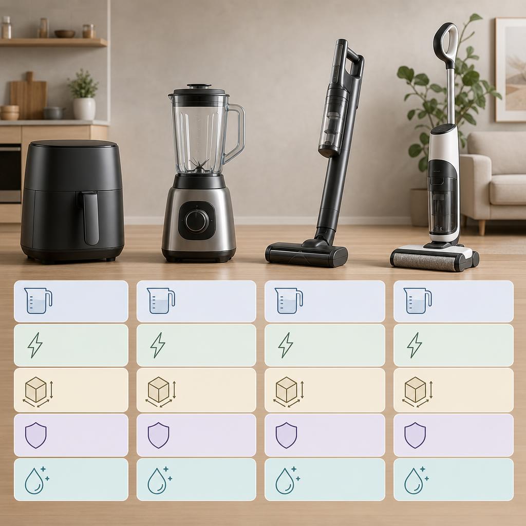 Original SharkNinja DE editorial for home appliances including cooking and floor-care products