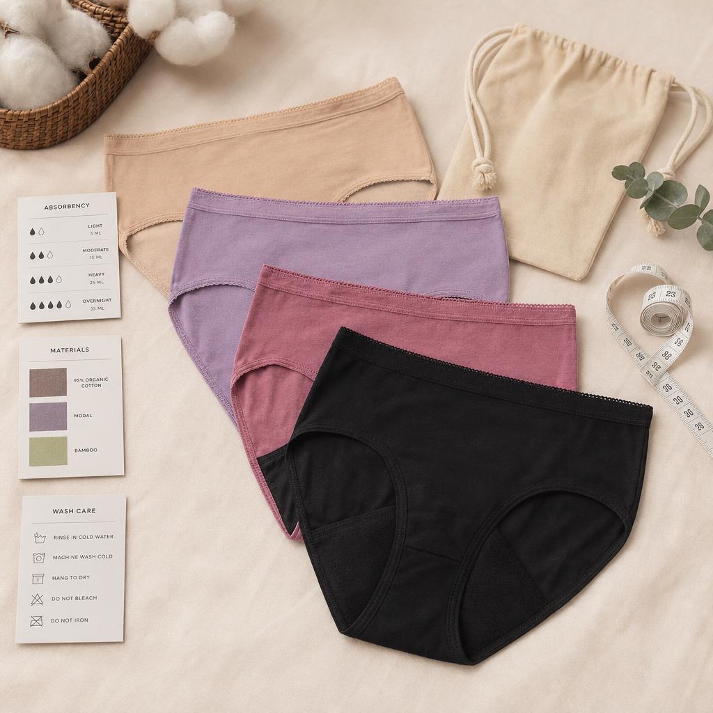 Original photographic WUKA UK editorial for UK period underwear and reusable menstrual products