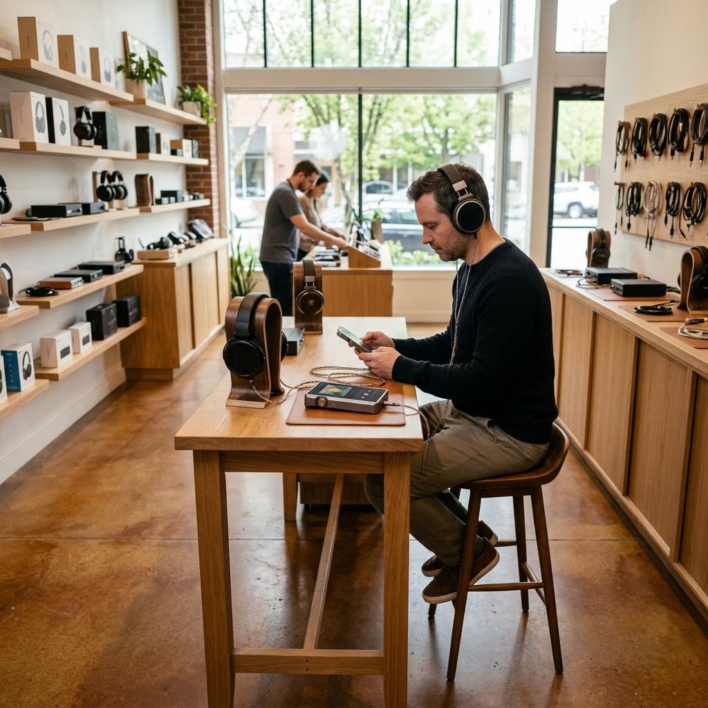 Original editorial image illustrating the Hiby Music merchant category