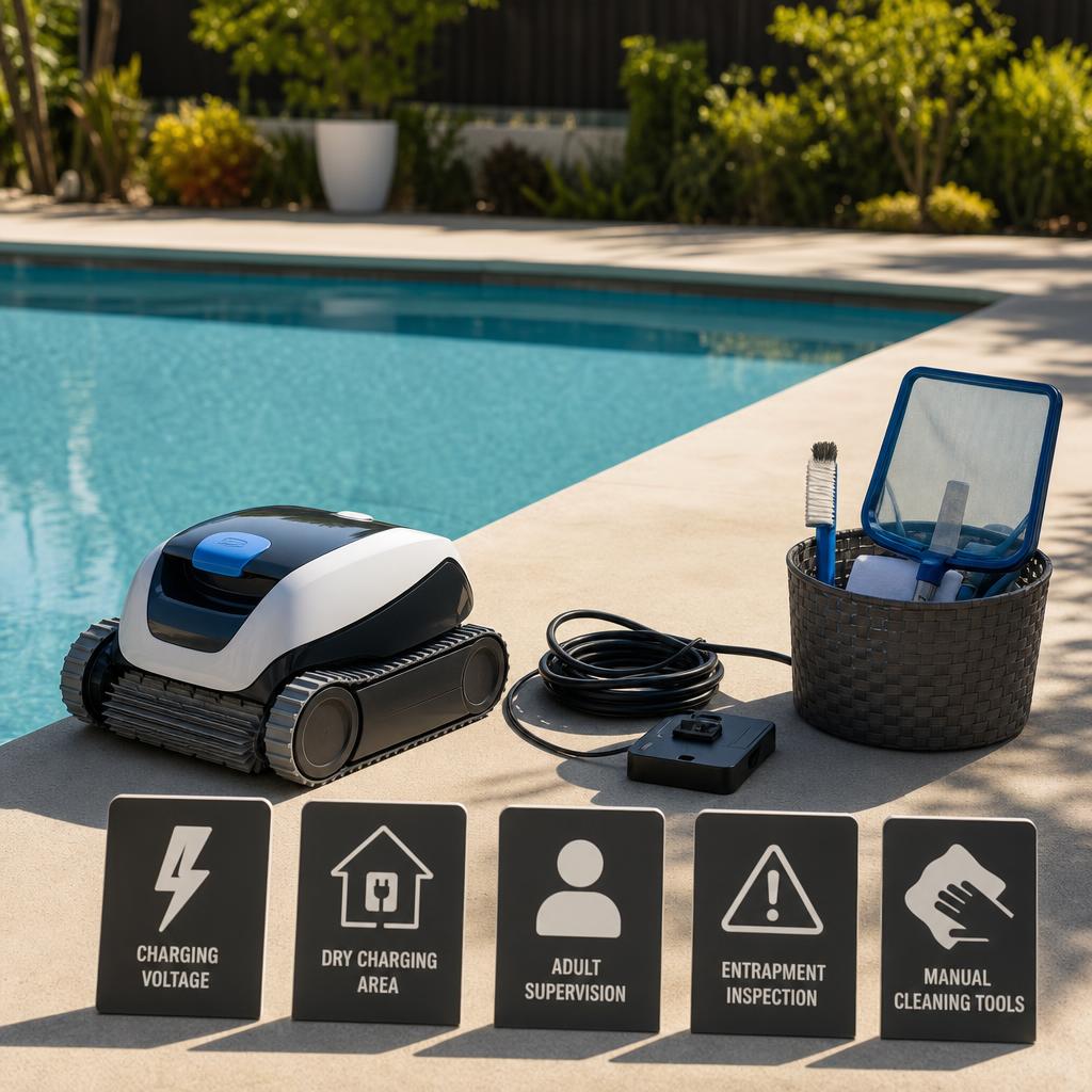 Original photographic Aiper US editorial for US cordless robotic pool-cleaner manufacturer storefront
