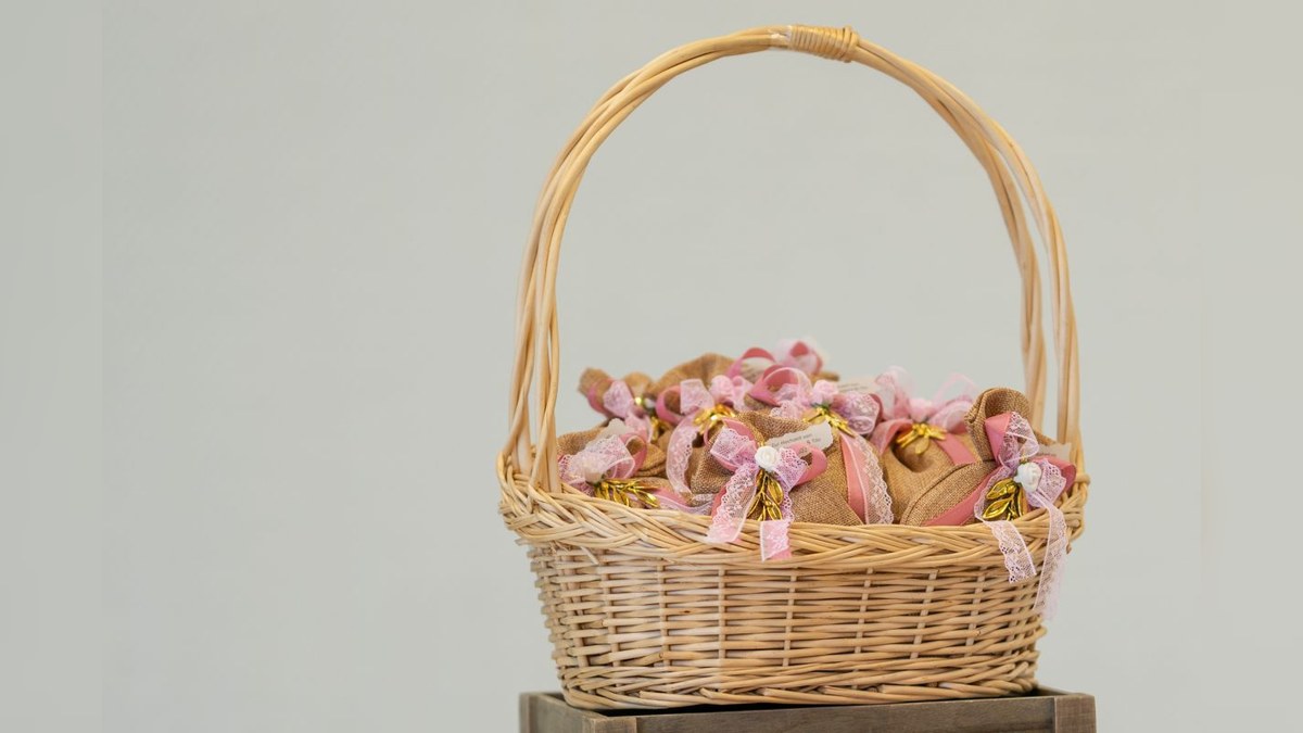 Illustrative stock photograph of a gift basket