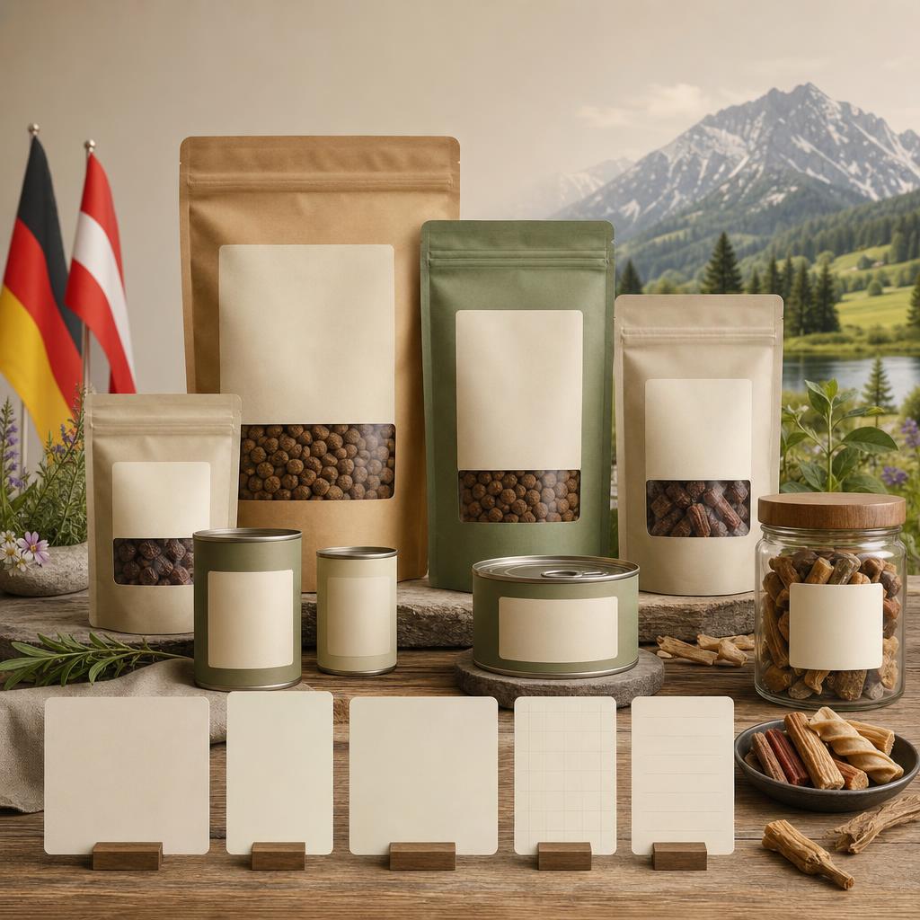 Original Fidelis DE/AT editorial for fresh and dry dog food, training treats and natural dog chews