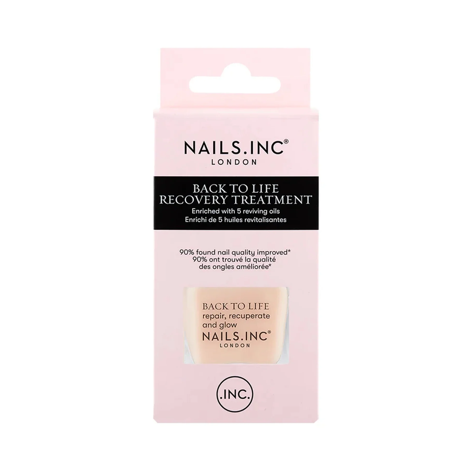 Nails Inc nail-strengthening treatment and manicure polish