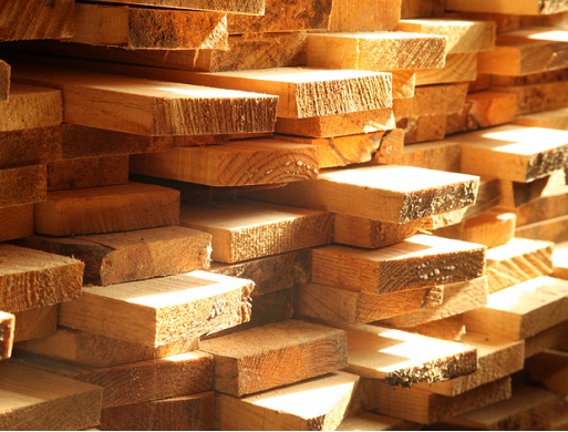 Timber planks at Travis Perkins