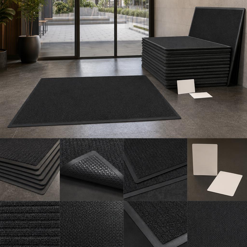 Original Logo-Matten editorial for custom printed logo and dirt-trapping floor mats