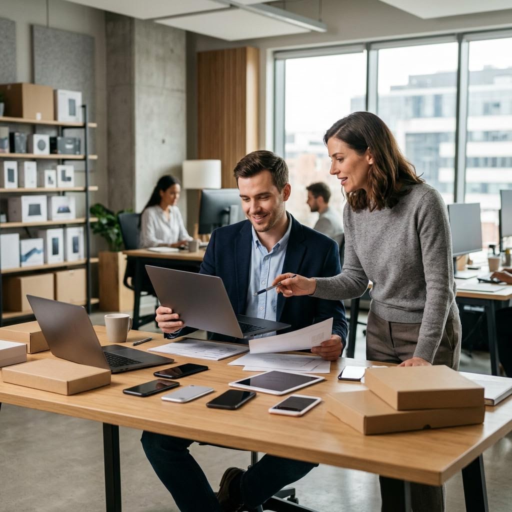 Original editorial image illustrating the ASUS merchant category